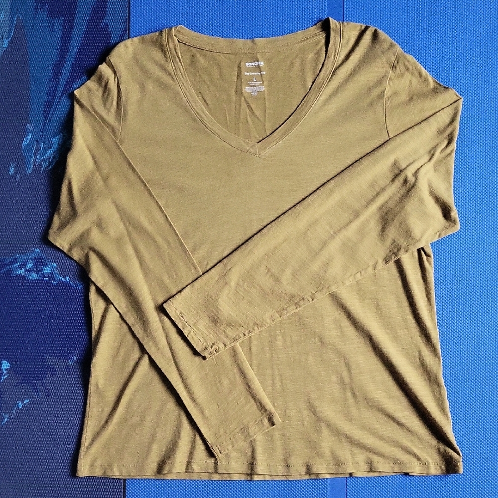 Sonoma Chartreuse Long Sleeve V-Neck Tee